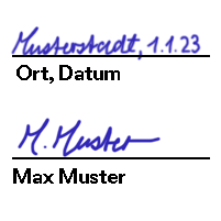 Beispiel einer handschriftlichen Unterschrift